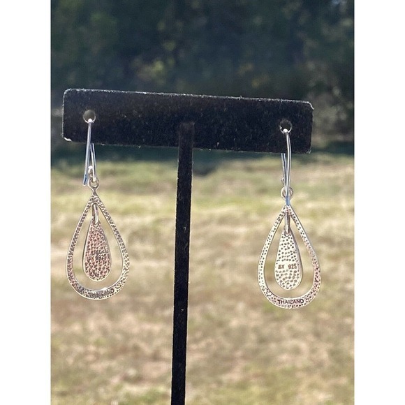 925 Earrings Dangles Drops Vintage Sterling Silver SX 925 Thailand 5.89g - Picture 11 of 11